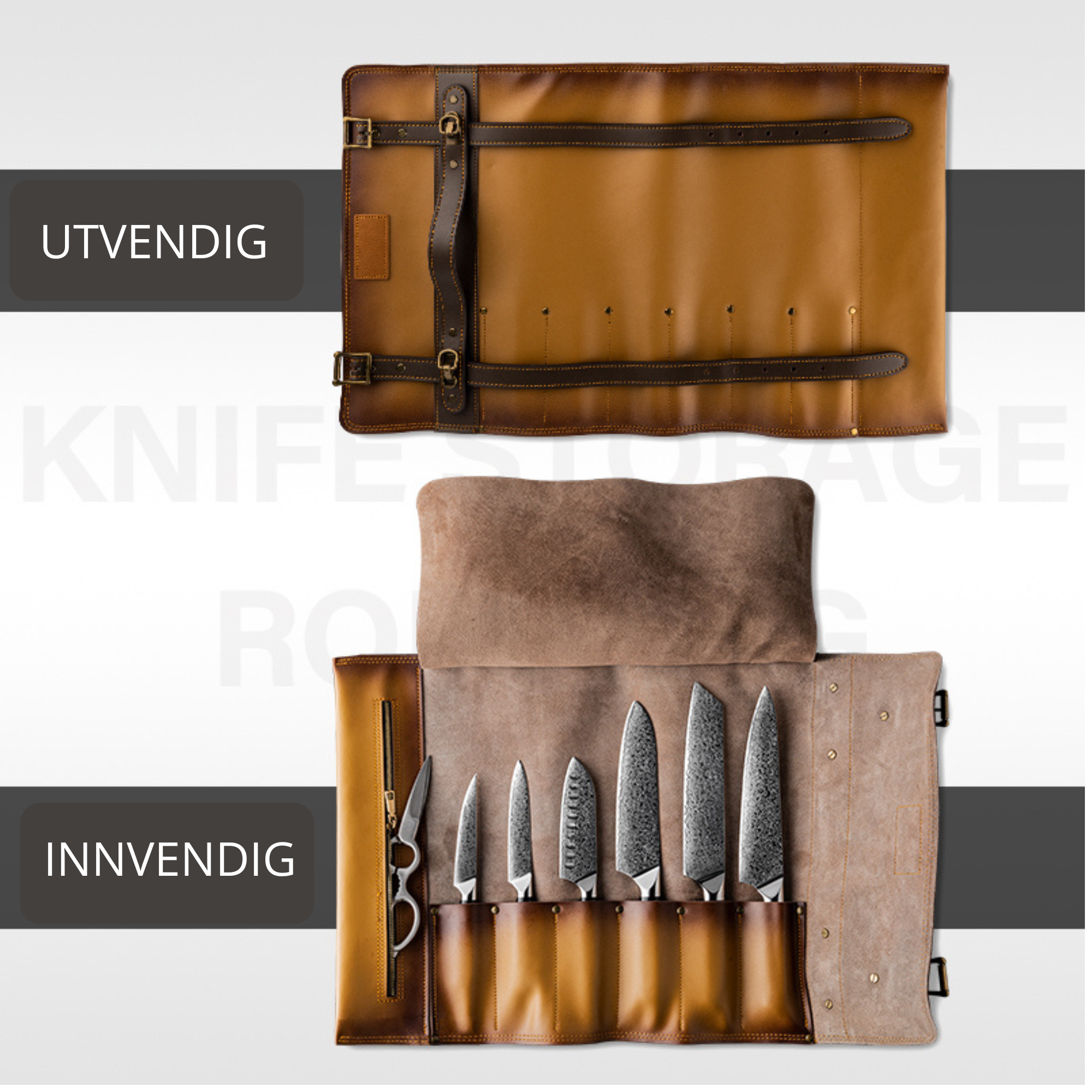 Knivmappe i skinn